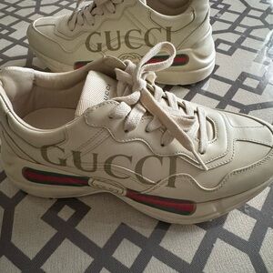 Gucci Beige Sneakers with Logo Accents